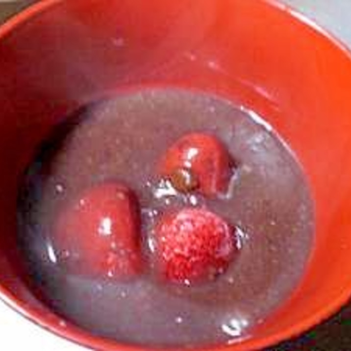 練乳の代わりに餡子はいかが?苺ぜんざい